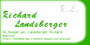 richard landsberger business card